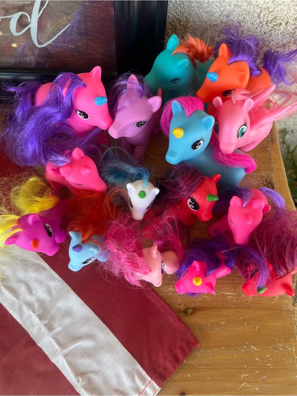 Colorful Unicorn Pony Toy Pack for Kids - Assorted Bright Colors